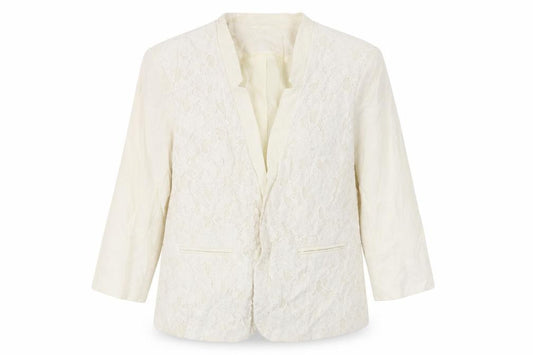 Bonmarché Women Ivory Blazer, Size 16, Lace, 3/4 Sleeve