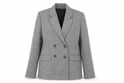 Yumi Mazao Women's Grey Tweed Blazer, Size 14