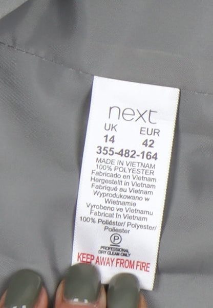 Next Women's Grey Blazer, Size 14, Mid-Length