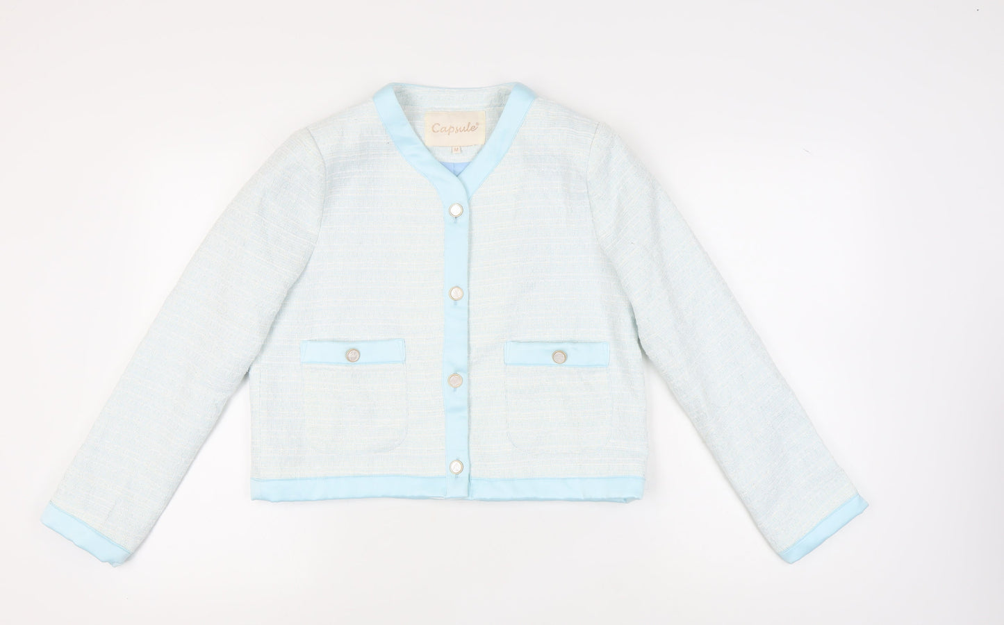 Capsule Women's Blue Suit Jacket M, Bouclé, Casual