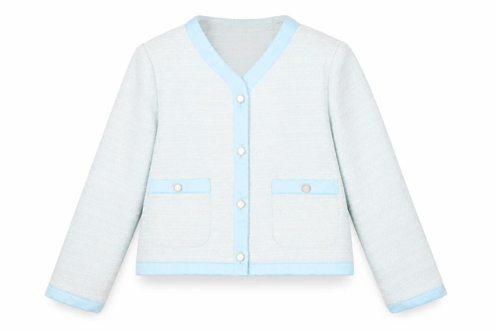 Capsule Women's Blue Suit Jacket M, Bouclé, Casual