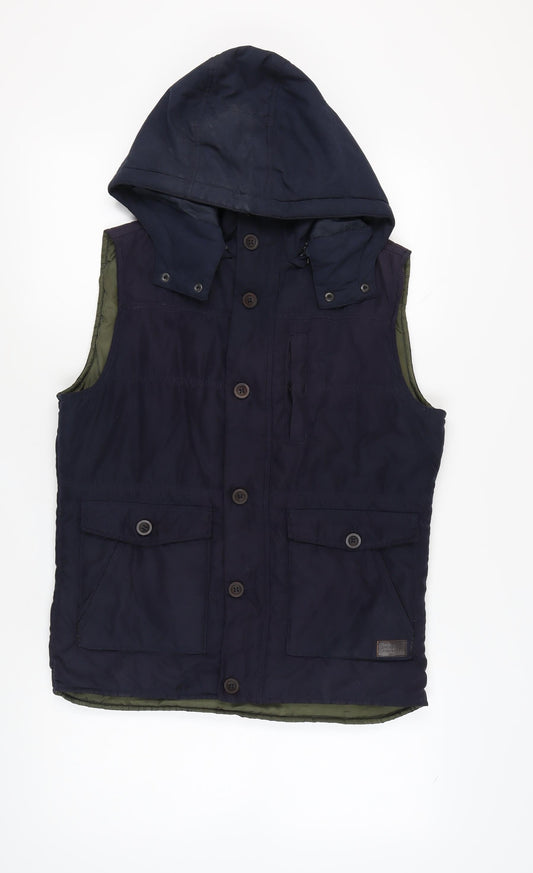 Springfield Men's Blue Hooded Waistcoat M