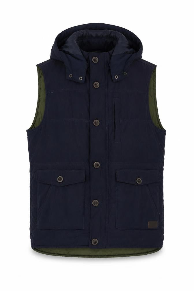 Springfield Men's Blue Hooded Waistcoat M