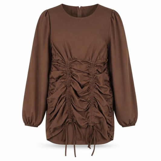 PrettyLittleThing Brown Long Sleeve Dress, Size 12