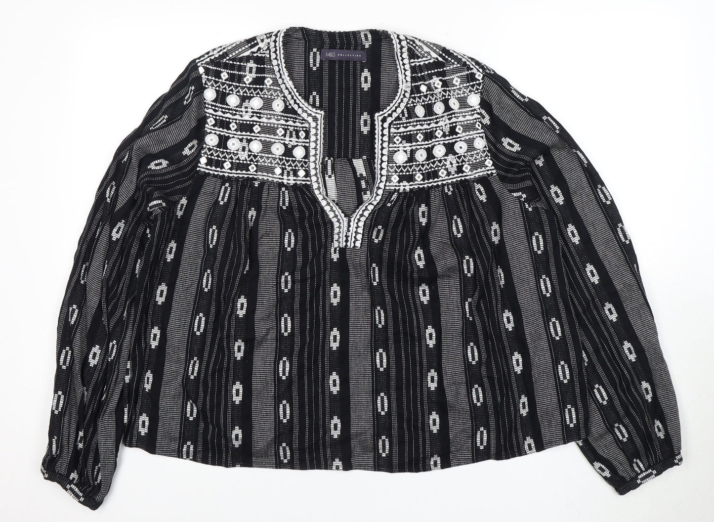 Marks and Spencer Women's Black Tunic Blouse Size 16