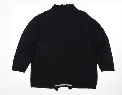 Emma Morgan Black Button-Up Striped Women's Top L