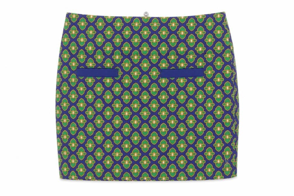 White Stuff Women's Blue Geometric Pencil Skirt S