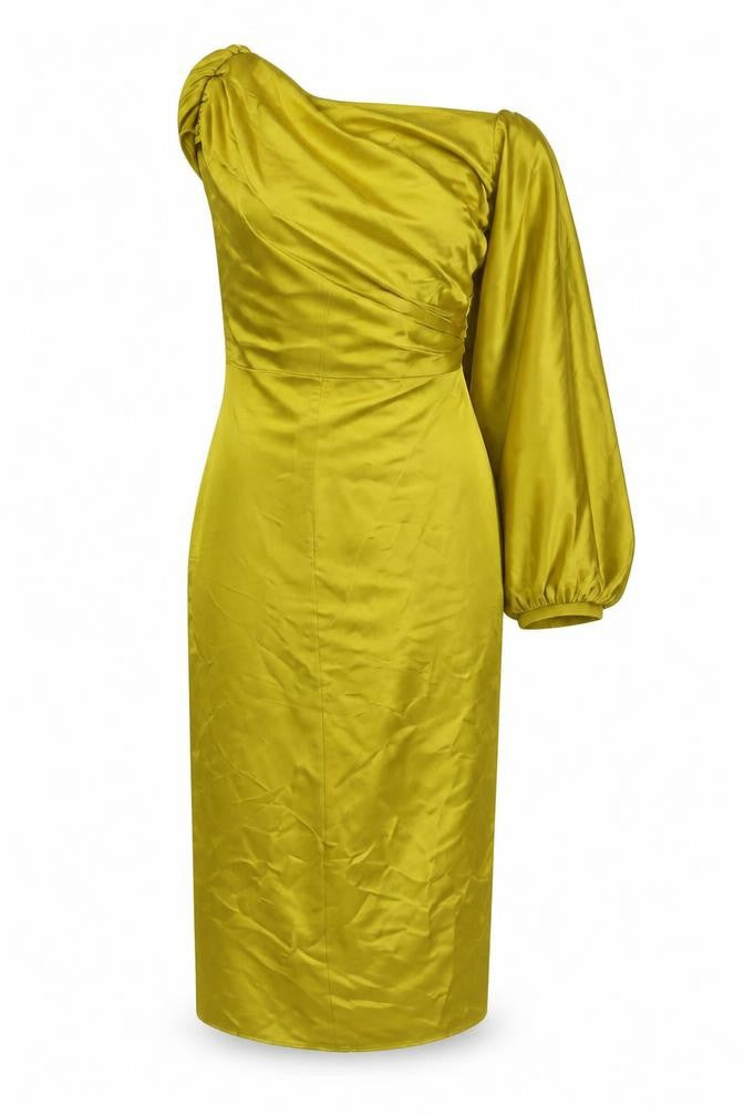 Zara Women's Green Satin Dress Size 12