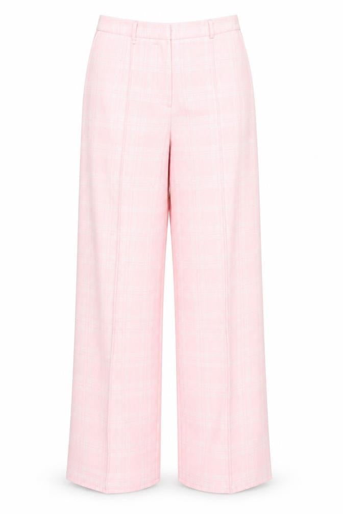 Missguided Women's Petite Pink Checked Trousers