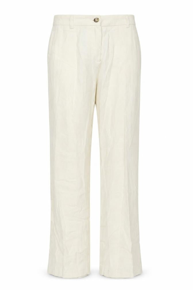 Oltre Women's Ivory Trousers, Elastic Waist
