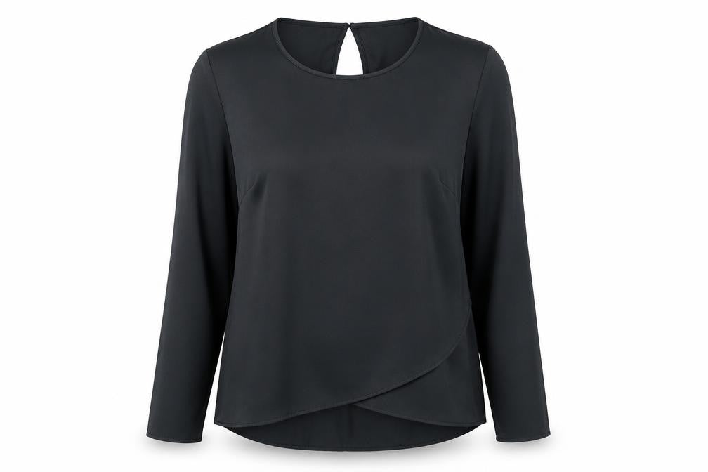 H&M Elegant Women's Black Blouse, Size 14, Long Sleeve
