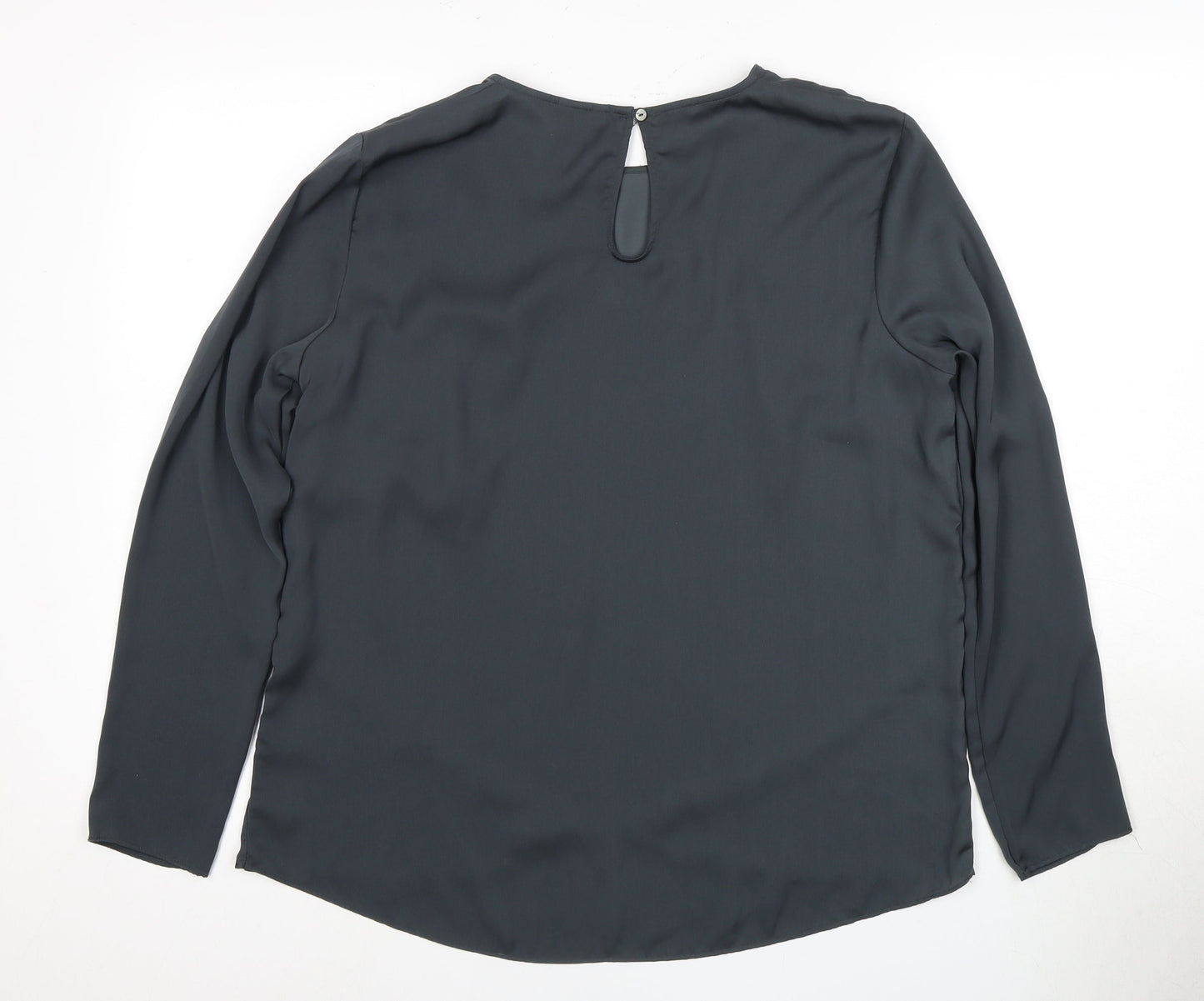 H&M Elegant Women's Black Blouse, Size 14, Long Sleeve