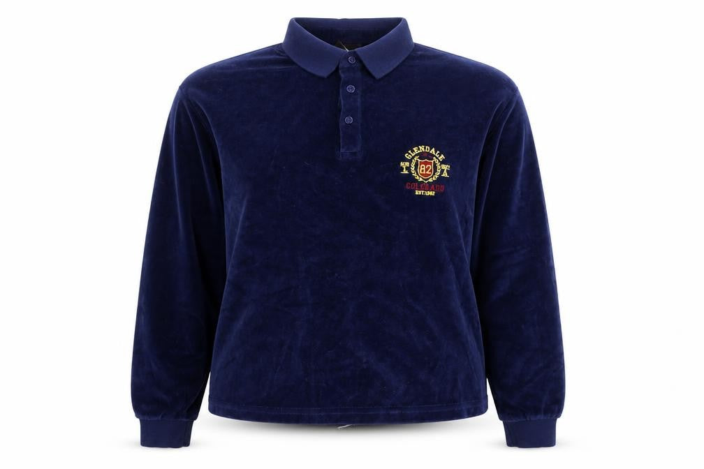 Let's Trans Unisex Blue Velour Henley Sweatshirt 12