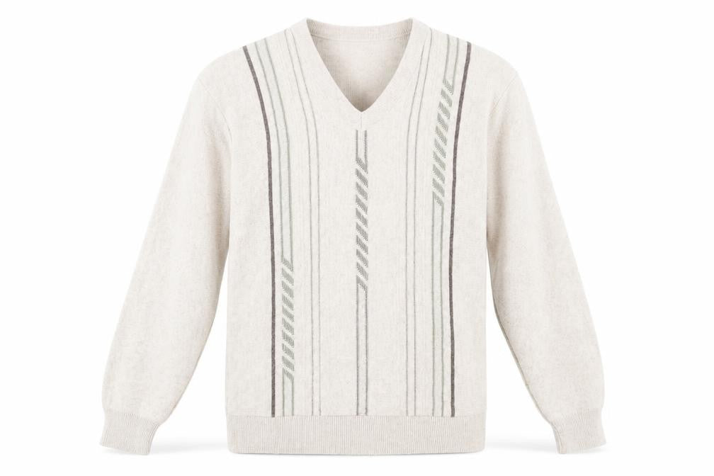 Greenwoods Men's Beige V-Neck Pullover Jumper M