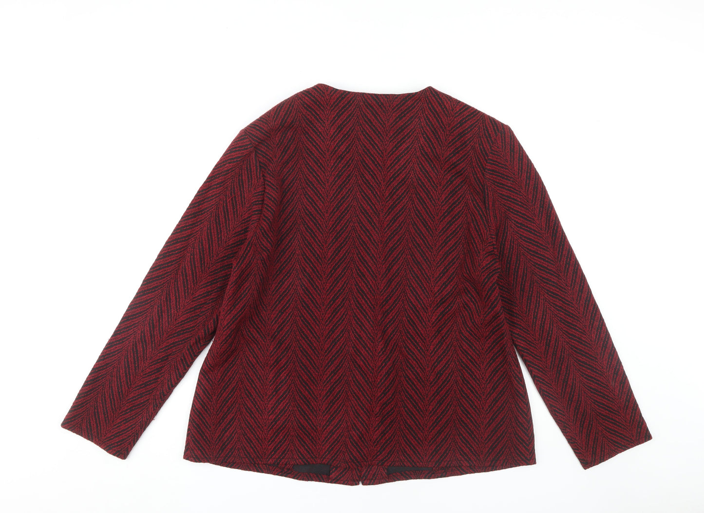 Bonmarché Women's Red Geometric Jacket Size 18