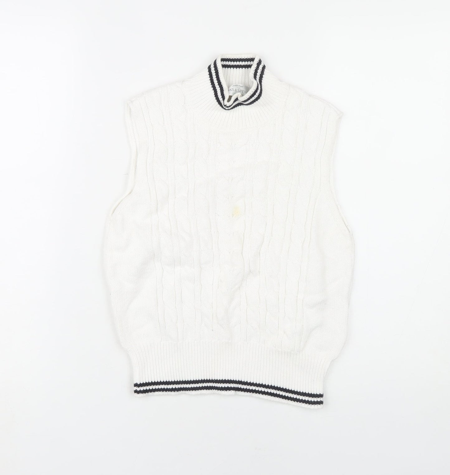 Marks and Spencer Women's White Cable-Knit Vest