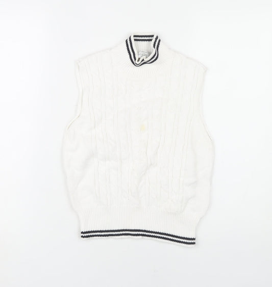 Marks and Spencer Women's White Cable-Knit Vest