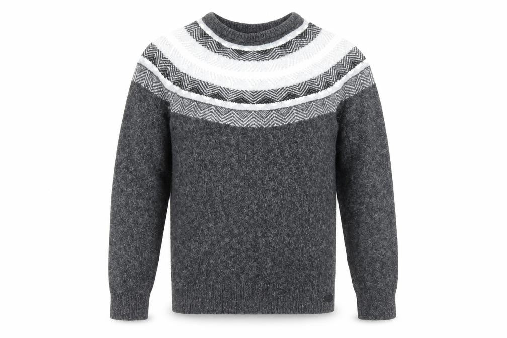 Hollister Men's Grey XS Pullover Jumper, Geometric Pattern