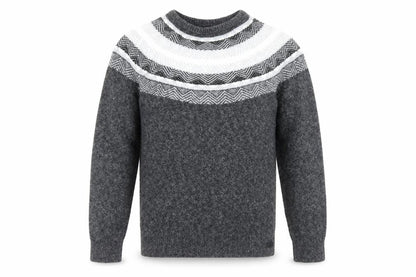 Hollister Men's Grey XS Pullover Jumper, Geometric Pattern