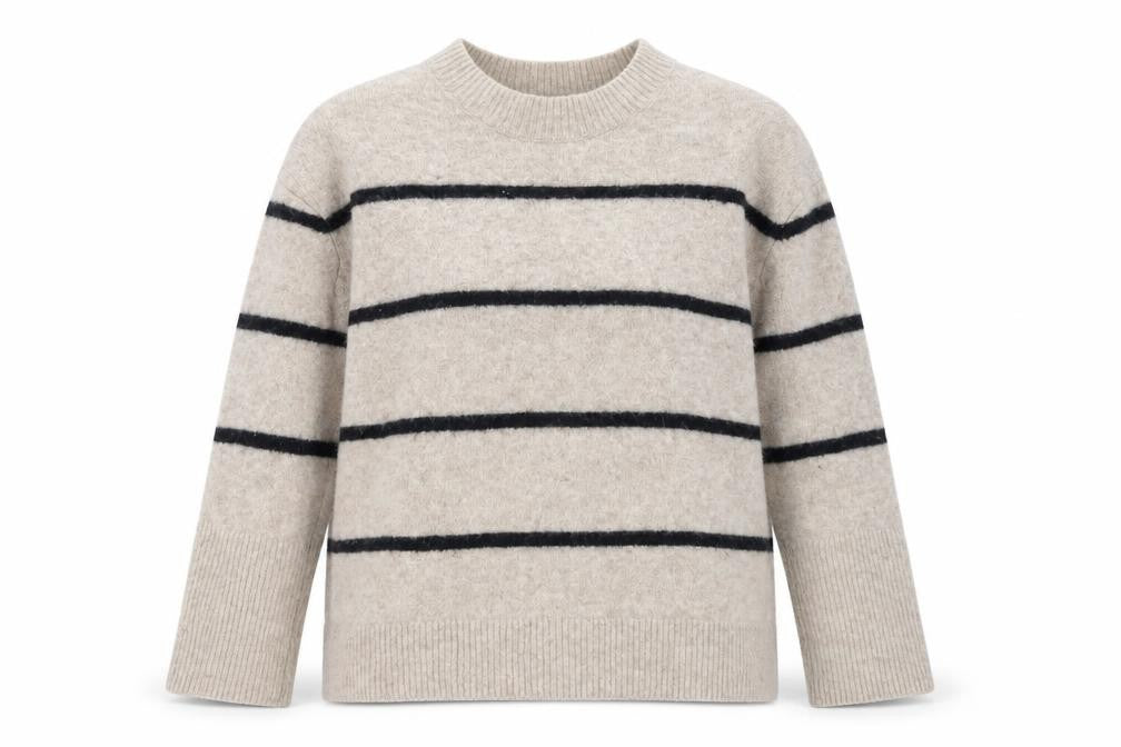 Stockholm Atelier Beige Striped Women’s Jumper Size S
