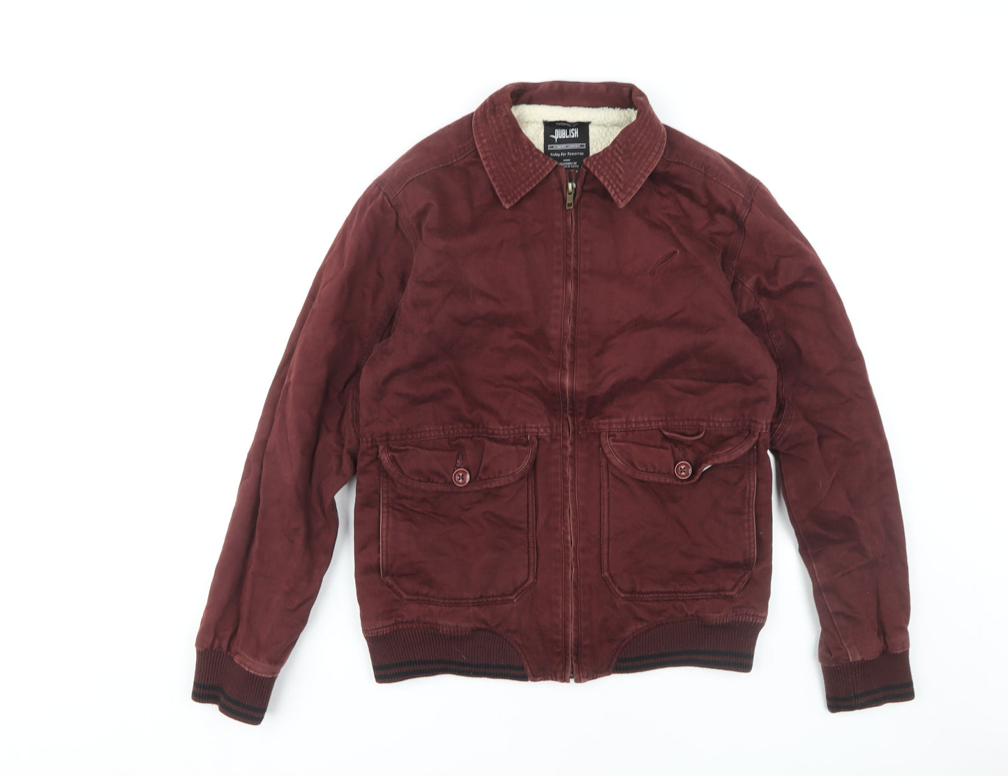 Publish Men's Red Bomber Jacket Size N for Autumn/Winter