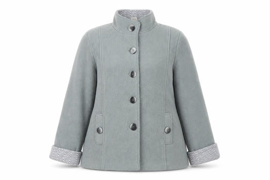 Front view of Anne de Lancay Women's Grey Fleece Jacket L