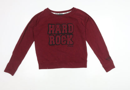 Hard Womens Rock Cafe Red Graphic Sweatshirt L