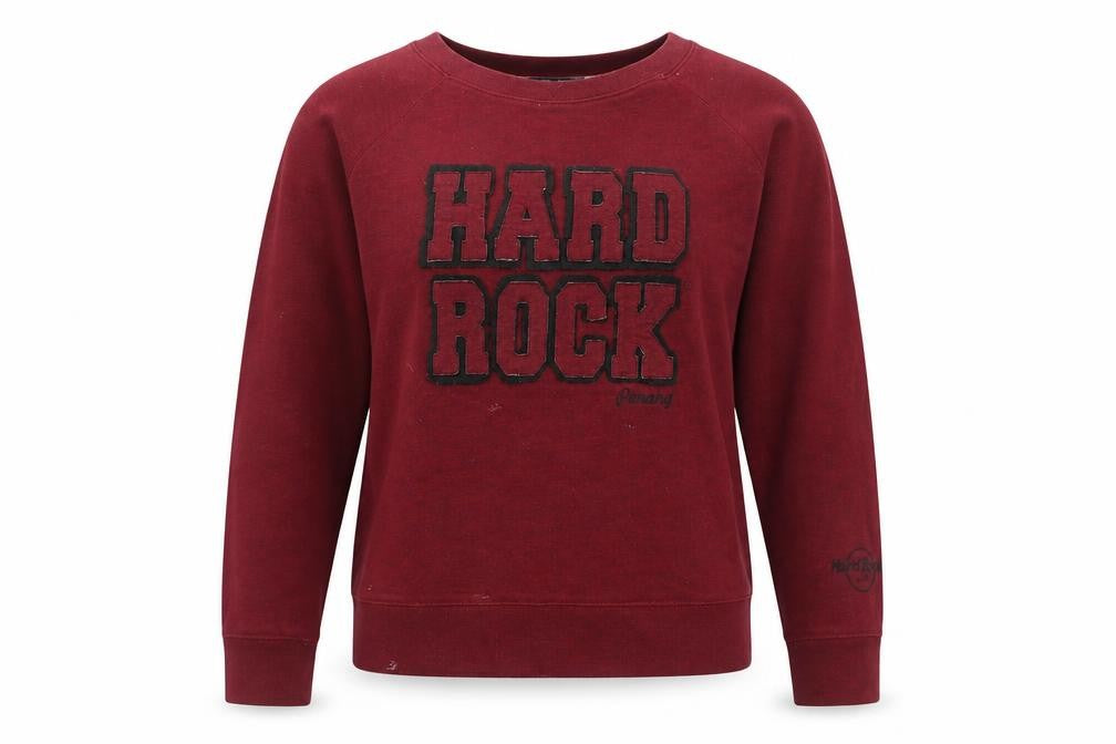 Hard Rock Cafe Red Graphic Sweatshirt L Unisex