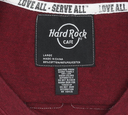 Hard Womens Rock Cafe Red Graphic Sweatshirt L