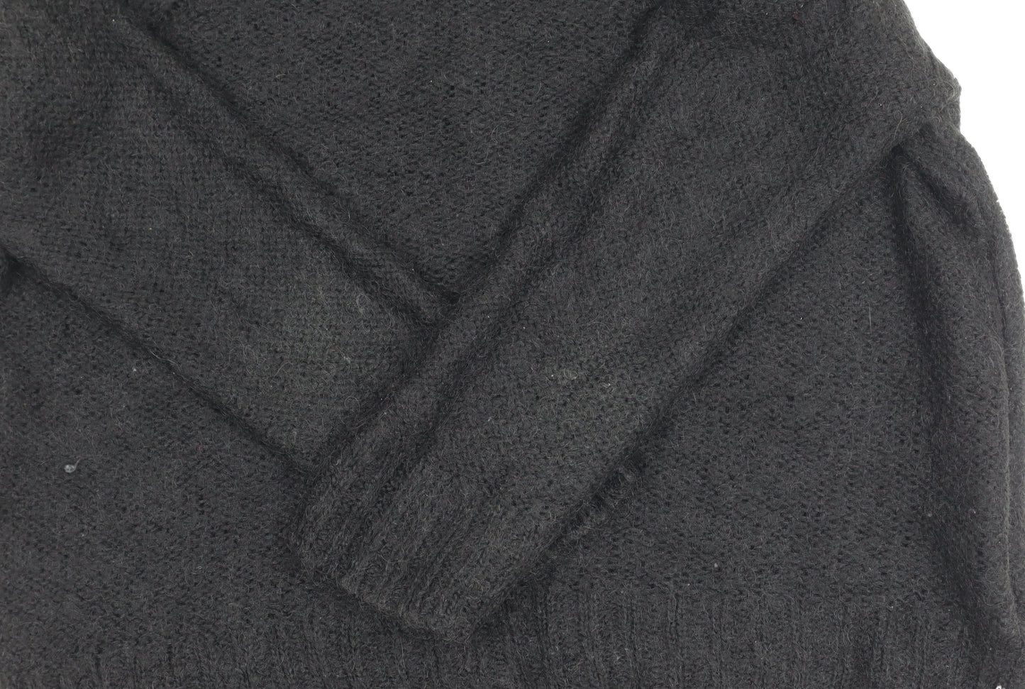 H&M Women’s Black Chunky-Knit Pullover Jumper XS