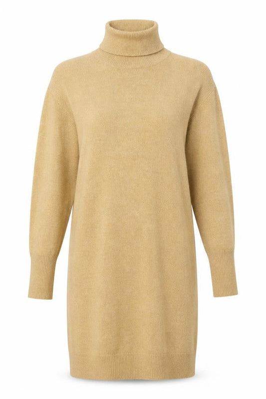 Vero Moda Women's Gold Roll Neck T-Shirt Dress S
