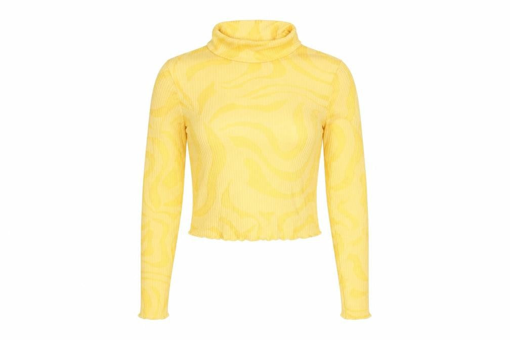Bershka Women's Yellow Cropped Top, 2XS