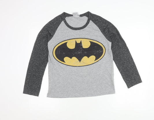 Batman Boys Grey Long Sleeve T-Shirt 14 Years Graphic Print