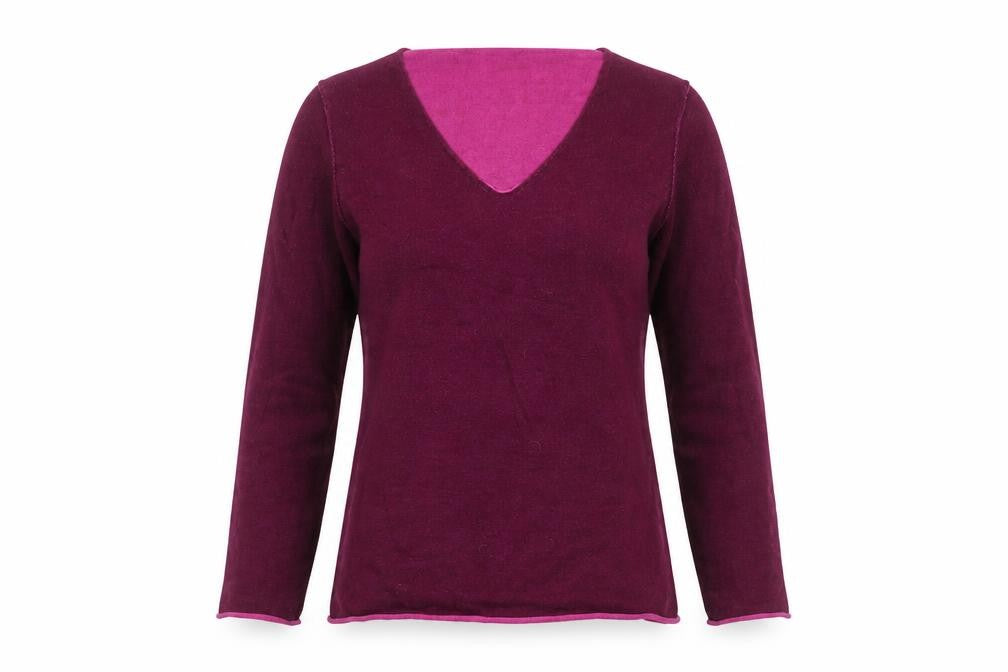 Montego Women's Purple V-Neck Pullover Jumper M