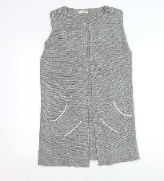 Cocogio Women's Multicolour Knit Vest Open Front Waistcoat, Size S