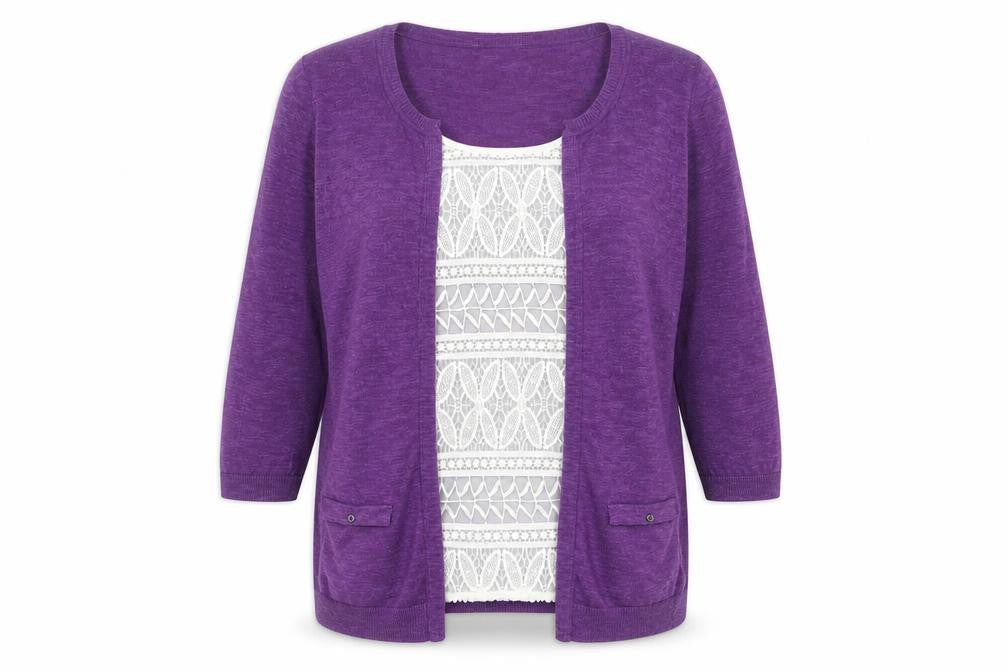 Marks & Spencer Women's Purple Cardigan Size 16