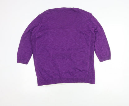 Marks & Spencer Women's Purple Cardigan Size 16
