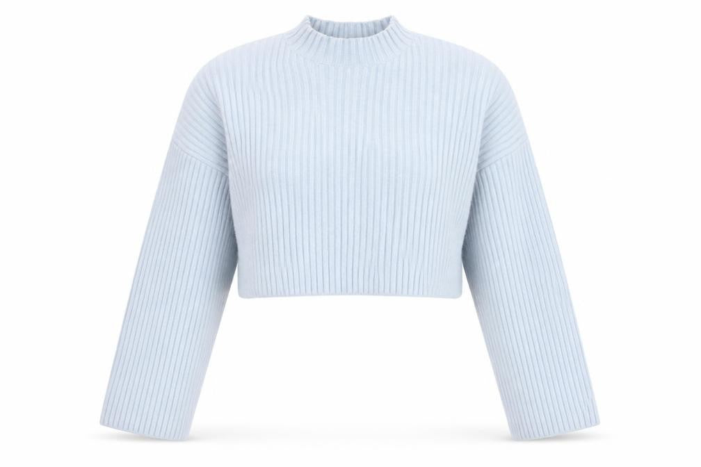 Zara Women's Blue Mock Neck Knit Jumper, Relaxed Fit, Size 12