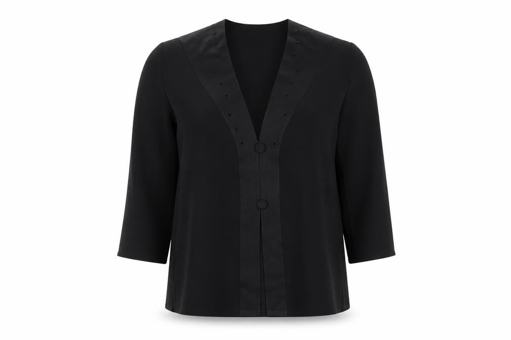 Sommermann Women's Black Long Sleeve Button Top