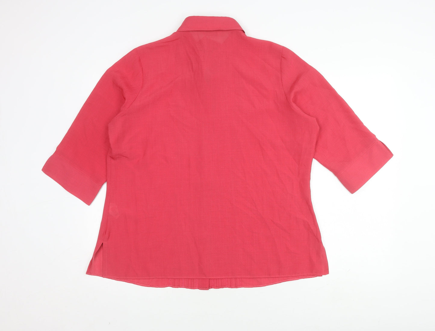 Marks and Spencer Women's Red Button-Up Shirt Size 18