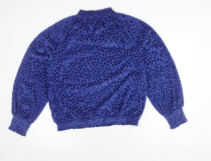 Marks & Spencer Blue Polka Dot Women's Top Size 14