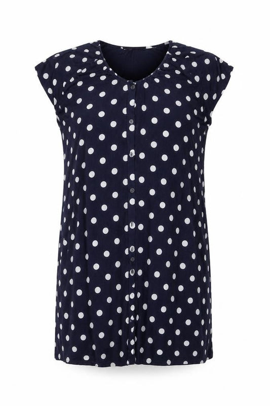 Happy Mama Women's Blue Polka Dot Shift Dress S