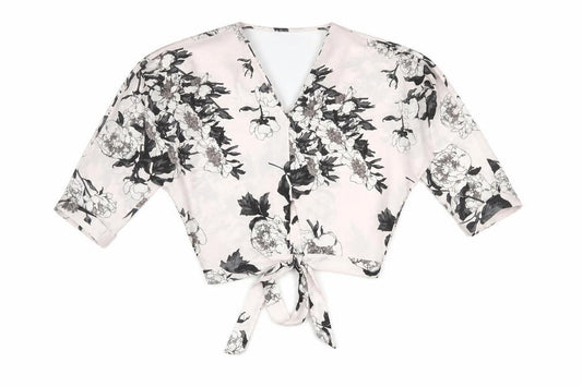 River Island Women's Floral Cropped Blouse