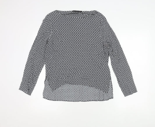 Zara Women's XL Black Geometric Long Sleeve Top