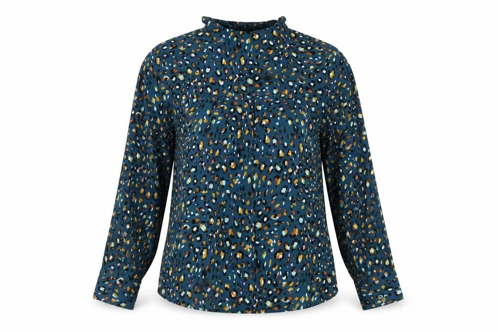 Marks & Spencer Blue Animal Print Button-Up Shirt