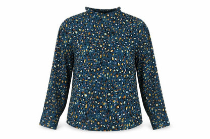 Front view of Marks & Spencer Blue Animal Print Button-Up Shirt