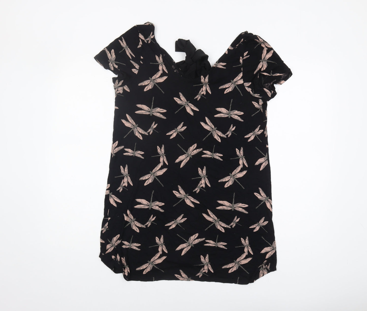Next Women's Black Floral Tunic Blouse Size 10