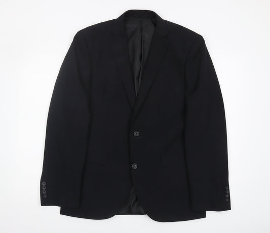 Next Men's Black Regular Fit Blazer 40R