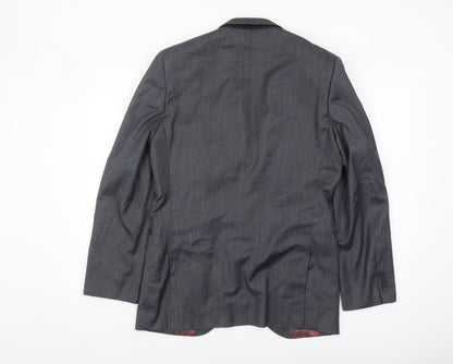 Back view of 1860 Men's Grey Blazer, 38 Regular, Business Classic