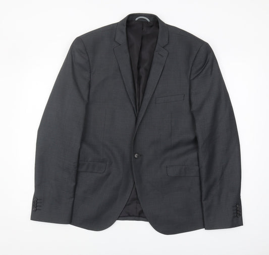 Burton Menswear Men's Grey Slim Blazer 42 Regular
